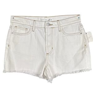 Altar'd State Womens Chalk White Cut-Off Denim Shorts Contrast Stitch SZ 27 NWT
